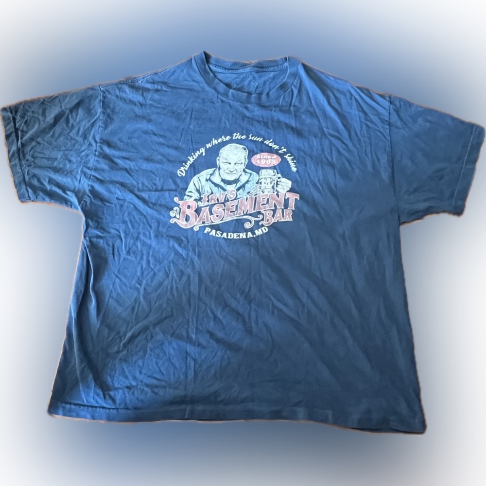 Classic Dive Bar Shirt Club T-Shirt: Irv’s Basement Bar, Pasadena, MD – Size XL